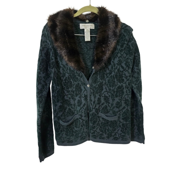 Green Jacket with Faux Fur Collar - Picture 1 of 6